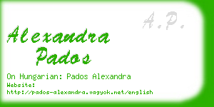 alexandra pados business card